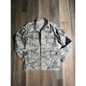 US Air Force ABU Field Jacket Mens M Camo Digital Tiger Stripe Master Sergeant